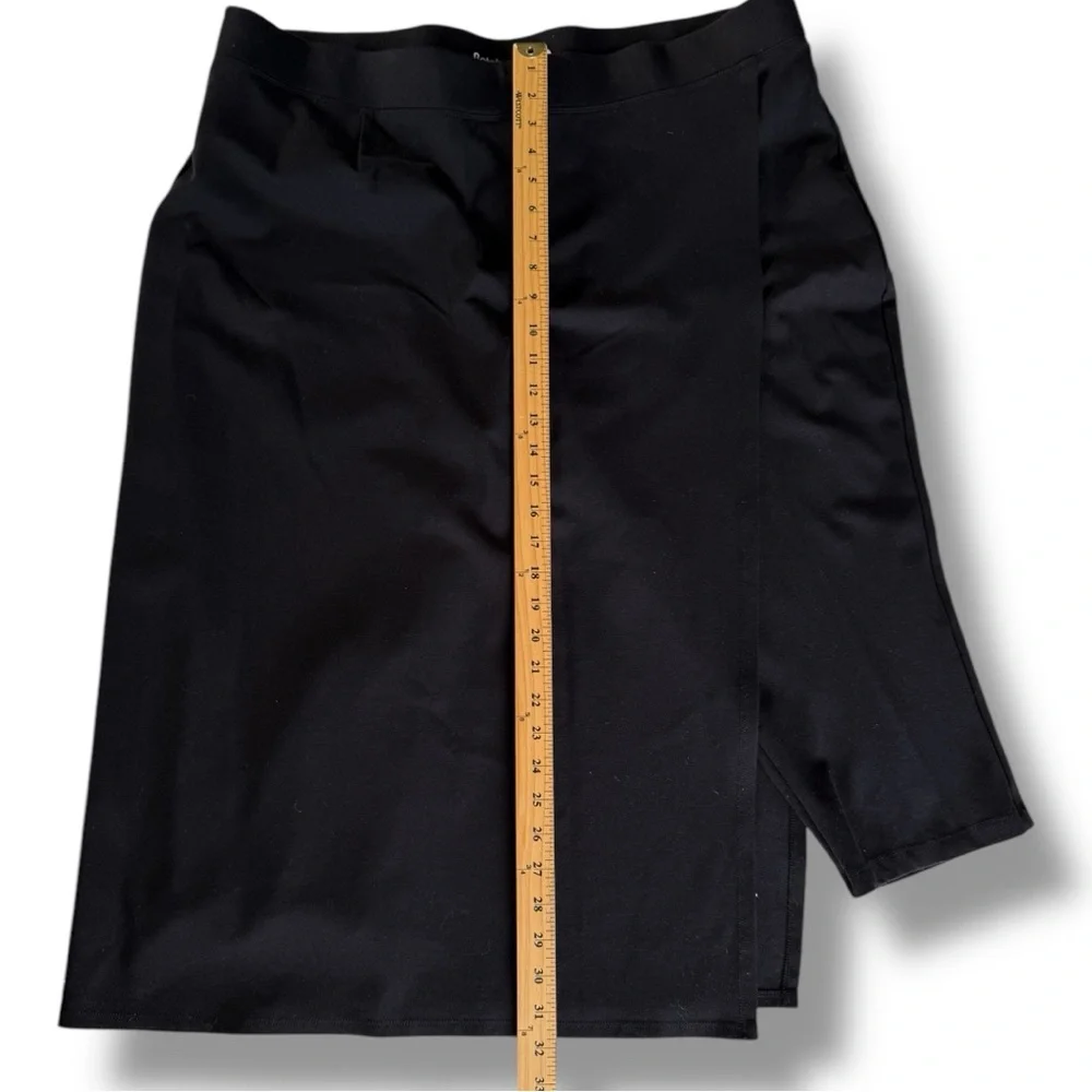 Betabrand Black Split Overlay Capri Pants